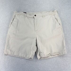 Faherty Coastline Premium Chino Shorts Mens 38 Beige Tailored Fit Casual